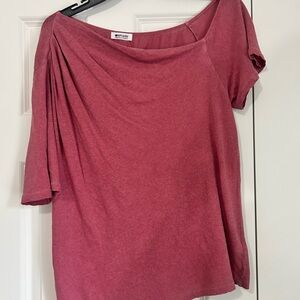 Evereve Pink Asymmetrical Short Sleeve T-shirt, NWT